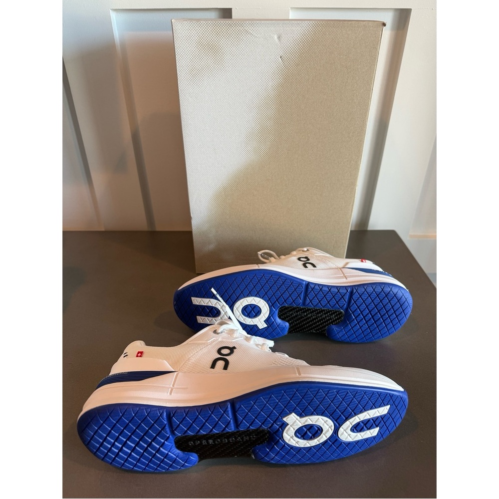 On Running Men's White and Blue Athletic Shoes - Picture 7 of 7